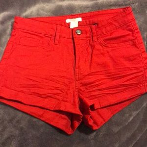2/$6 H&M High Waisted Red Shorts Size 4